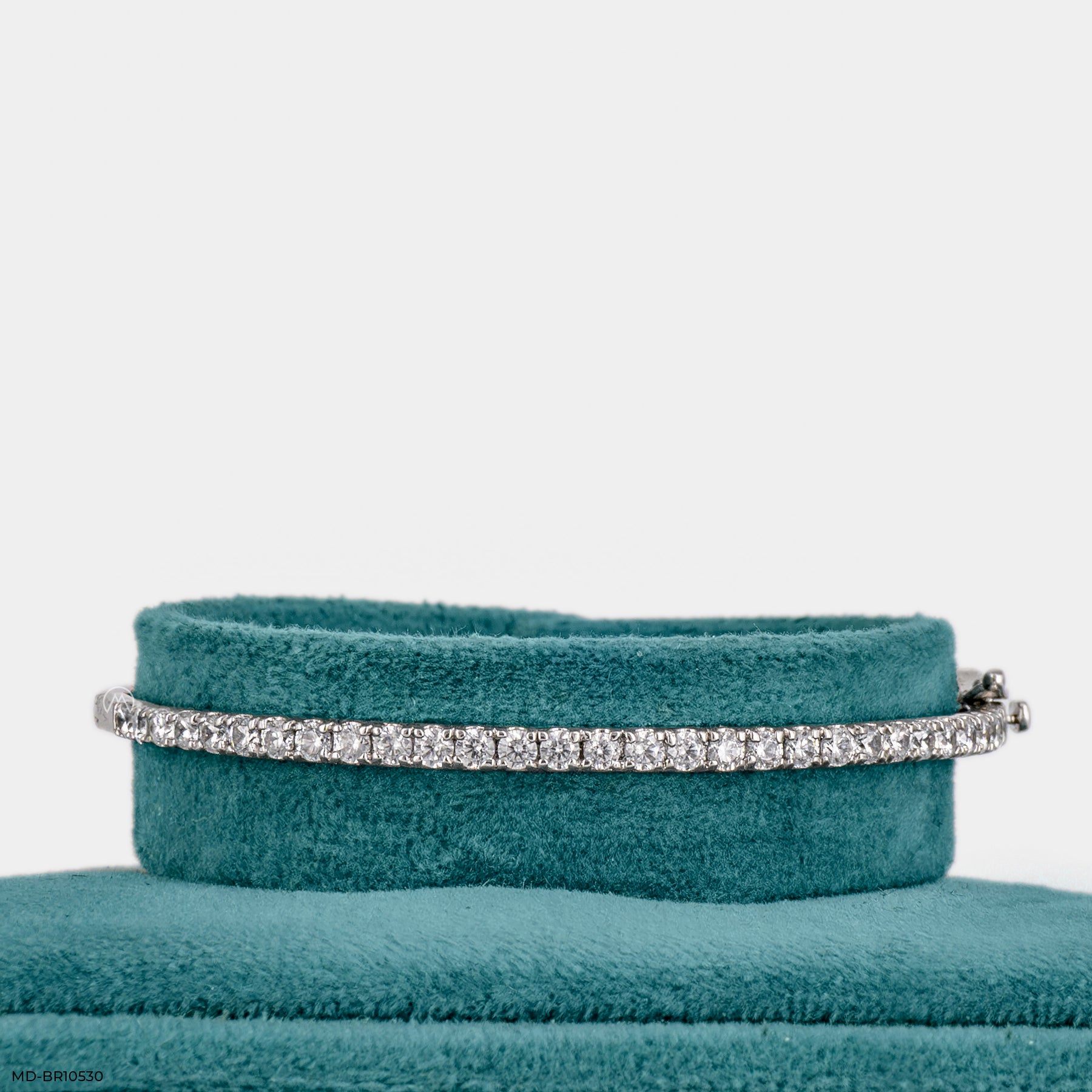 Sparkling Arc Cuff Bracelet 14K White Gold