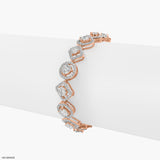 Duo Shape Diamond Bracelet 14K Rose Gold