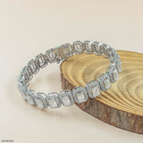 0.50 Carat Emerald Solitaire Tennis Diamond Bracelet 14K White Gold