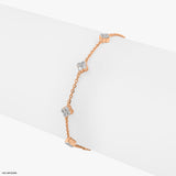 Quadrilateral Sparkle Bracelet 9K Yellow Gold