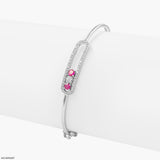 Pave Oval Bracelet 14K Rose Gold