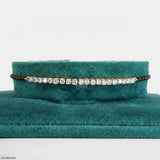 Half Tennis Diamond Mangalsutra Bracelet 18K White Gold