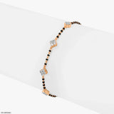 Tiny Bloom Diamond Mangalsutra Bracelet 9K White Gold