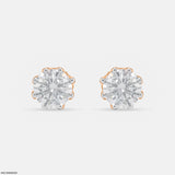 1.5 Carat Round Majestic Queen Stud 14K White Gold