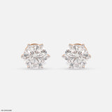 4Ct Classic Diamond Stud 14K White Gold
