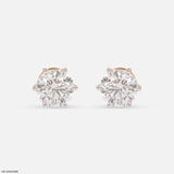 4Ct Classic Diamond Stud 14K Rose Gold
