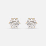4Ct Classic Diamond Stud 14K Rose Gold