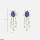 Luxe Dainty Blue Diamond Earrings 9K Yellow Gold