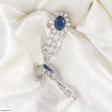 Luxe Dainty Blue Diamond Earrings 9K Yellow Gold