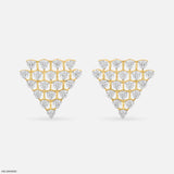 Tiny Triangle Diamond Earrings 18K Yellow Gold