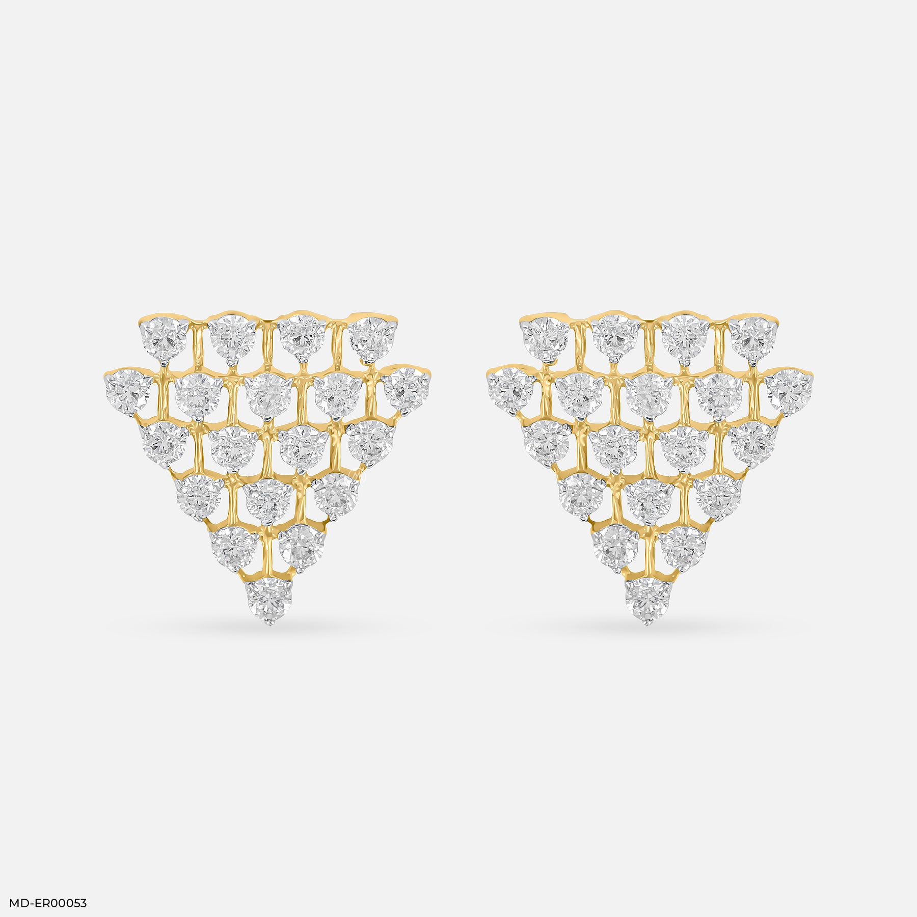 Tiny Triangle Diamond Earrings 18K Yellow Gold