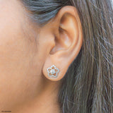 0.25 Carat StarPetal Earrings 9K White Gold