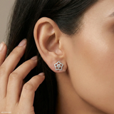 0.25 Carat StarPetal Earrings 9K White Gold