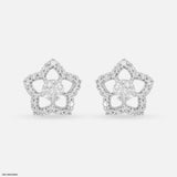 0.25 Carat StarPetal Earrings 9K White Gold