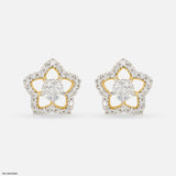 0.25 Carat StarPetal Earrings 9K White Gold
