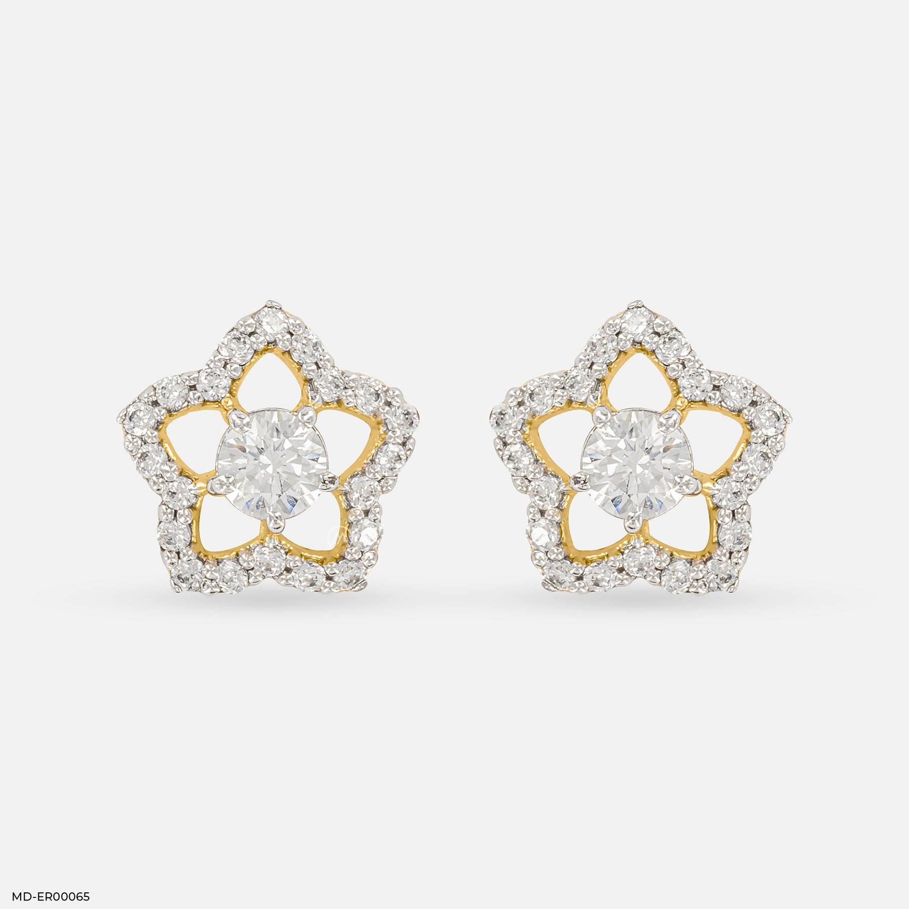 0.25 Carat StarPetal Earrings 14K Yellow Gold