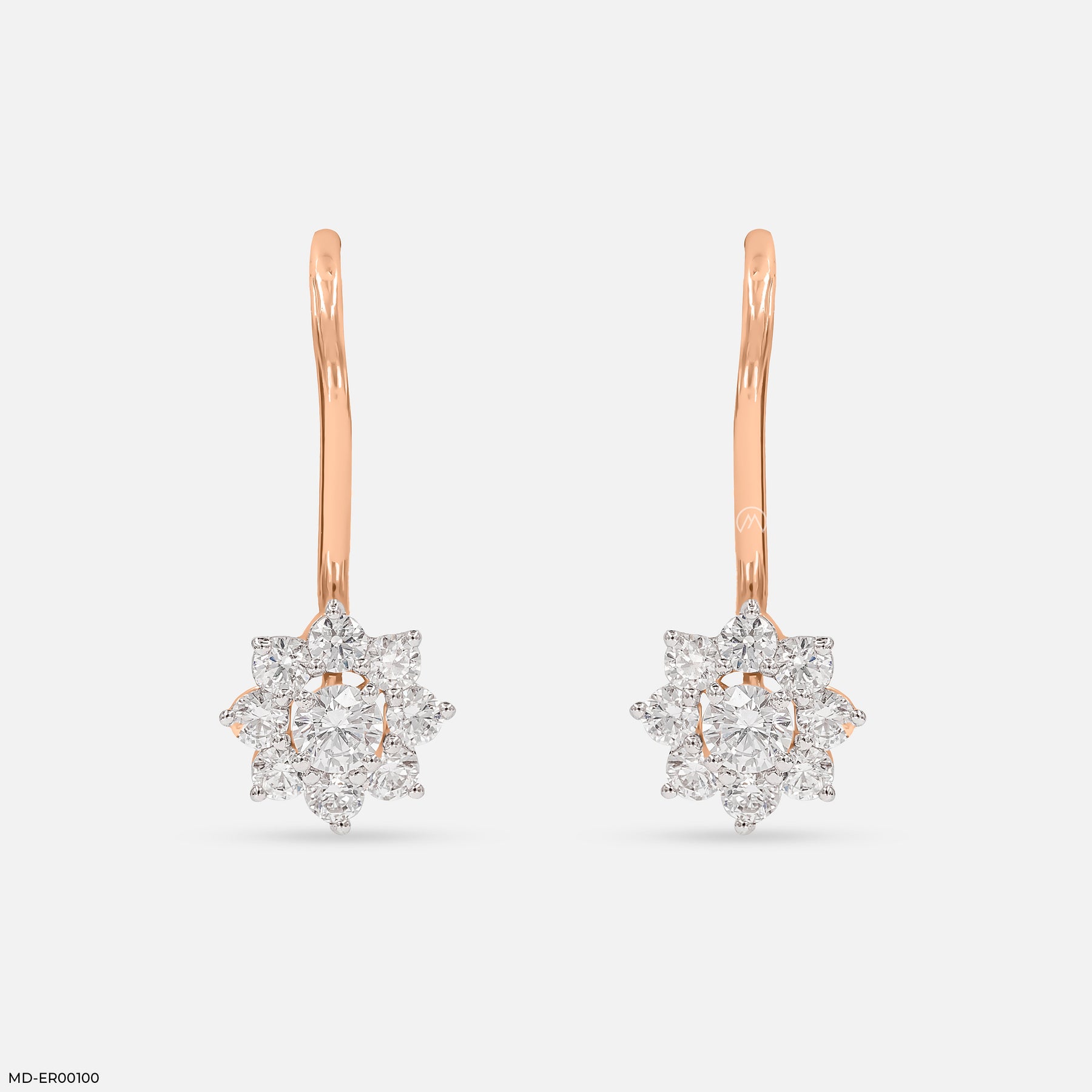 Ornate Sparkle Earrings 18K White Gold