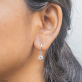 The Solitaire Drop Hoops 14K White Gold