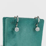 The Solitaire Drop Hoops 14K White Gold