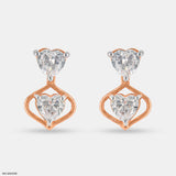 1.1 Carat Twin Hearts Earrings 14K Yellow Gold