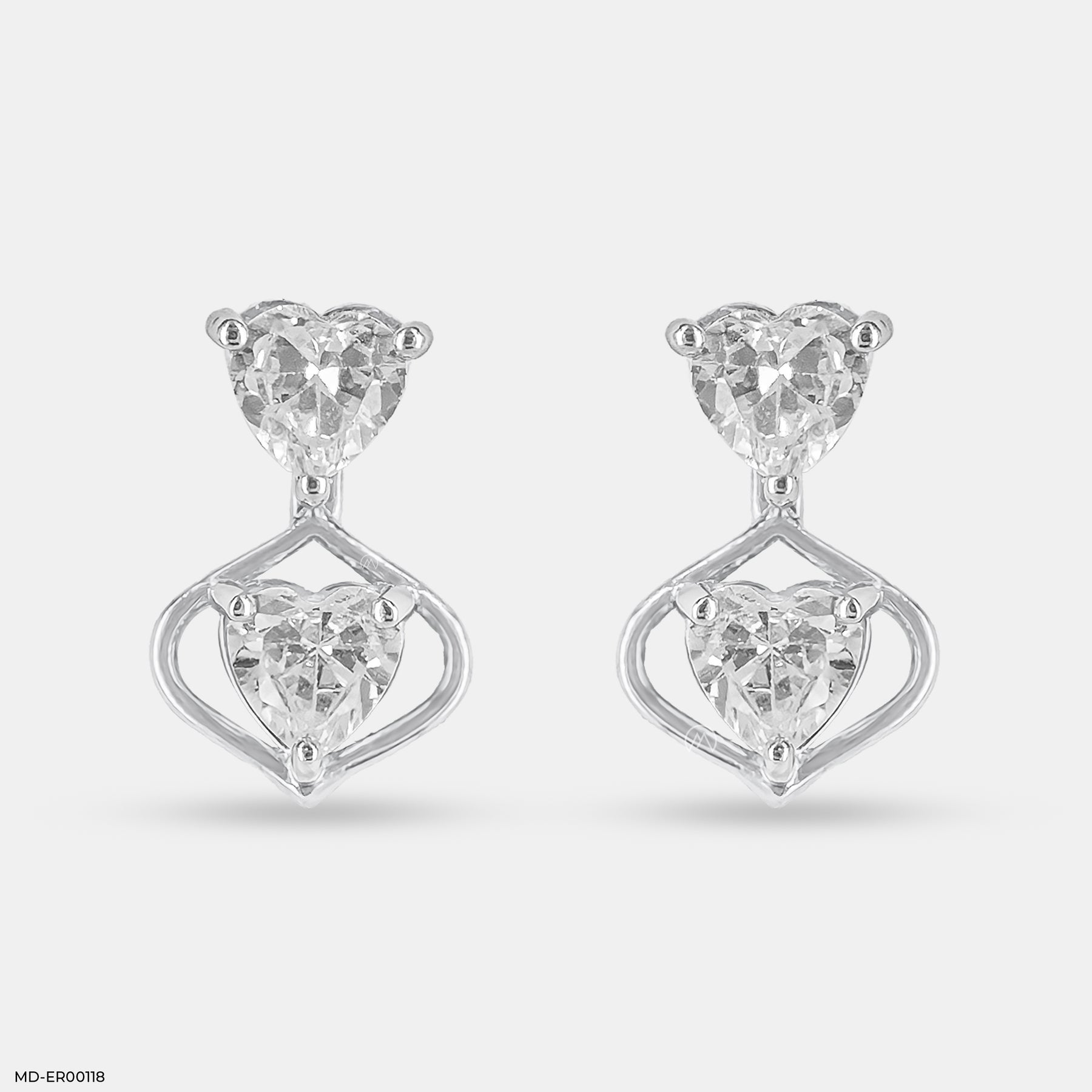 1.1 Carat Twin Hearts Earrings 14K Yellow Gold