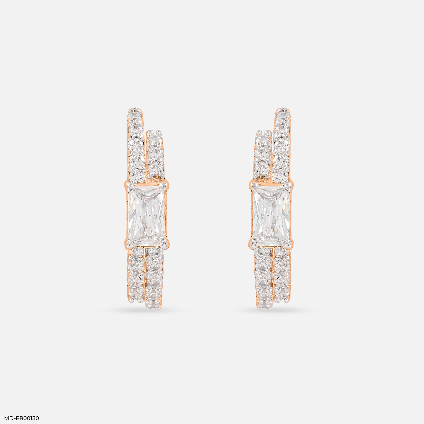 0.50 Carat Duo Radiant Earrings 14K Yellow Gold
