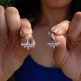 The Glistening Detachable Earrings 14K White Gold