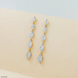 Dazzle Line Earrings 9K Yellow Gold