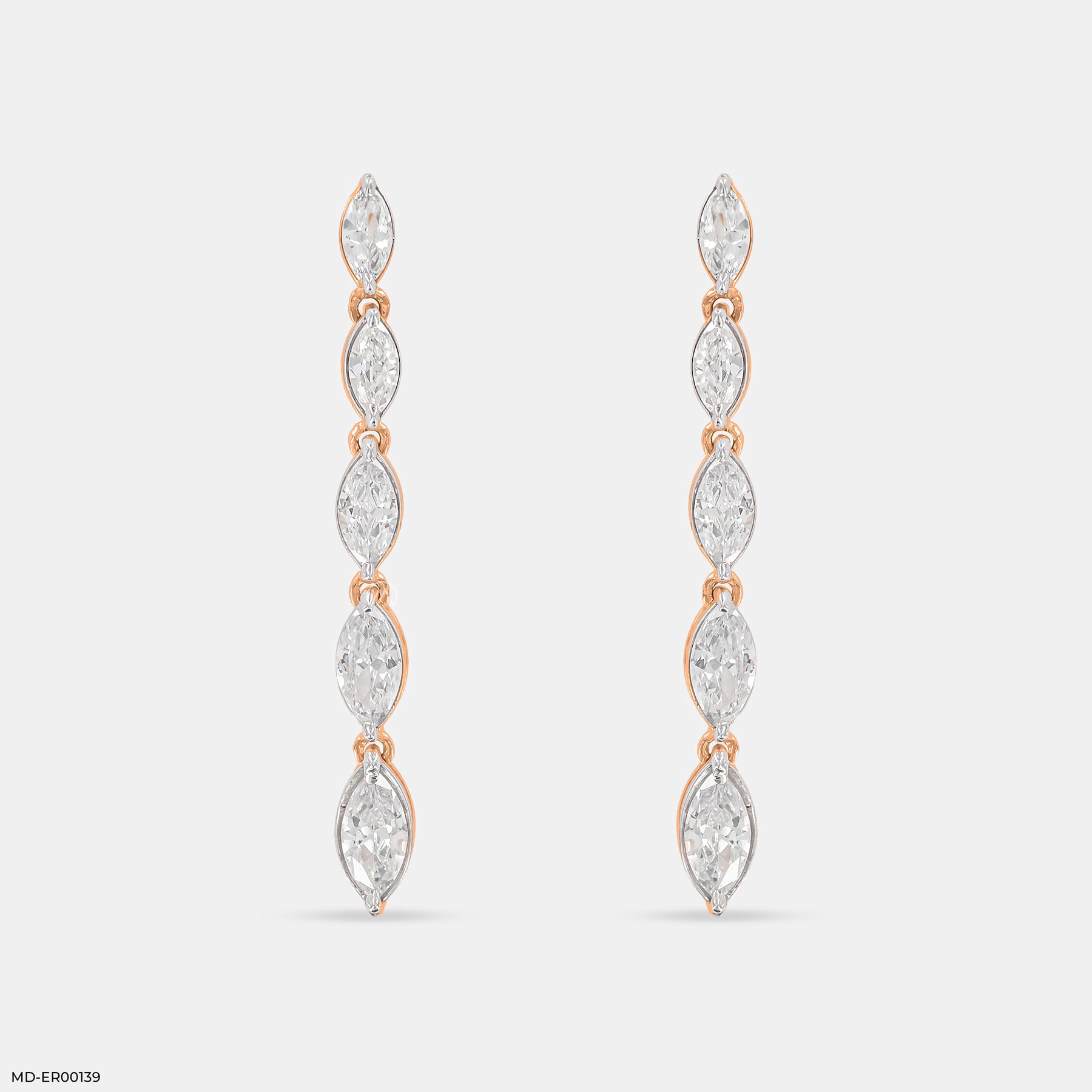 Dazzle Line Earrings 14K Yellow Gold