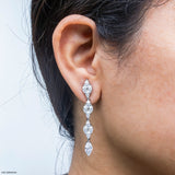 Shiny Line Earrings 9K White Gold