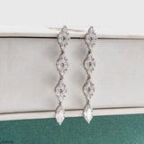 Shiny Line Earrings 9K White Gold