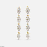 Shiny Line Earrings 9K White Gold