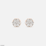 The Diamond Blossom Studs 9K Yellow Gold