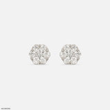 The Diamond Blossom Studs 9K White Gold