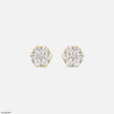 The Diamond Blossom Studs 9K Yellow Gold