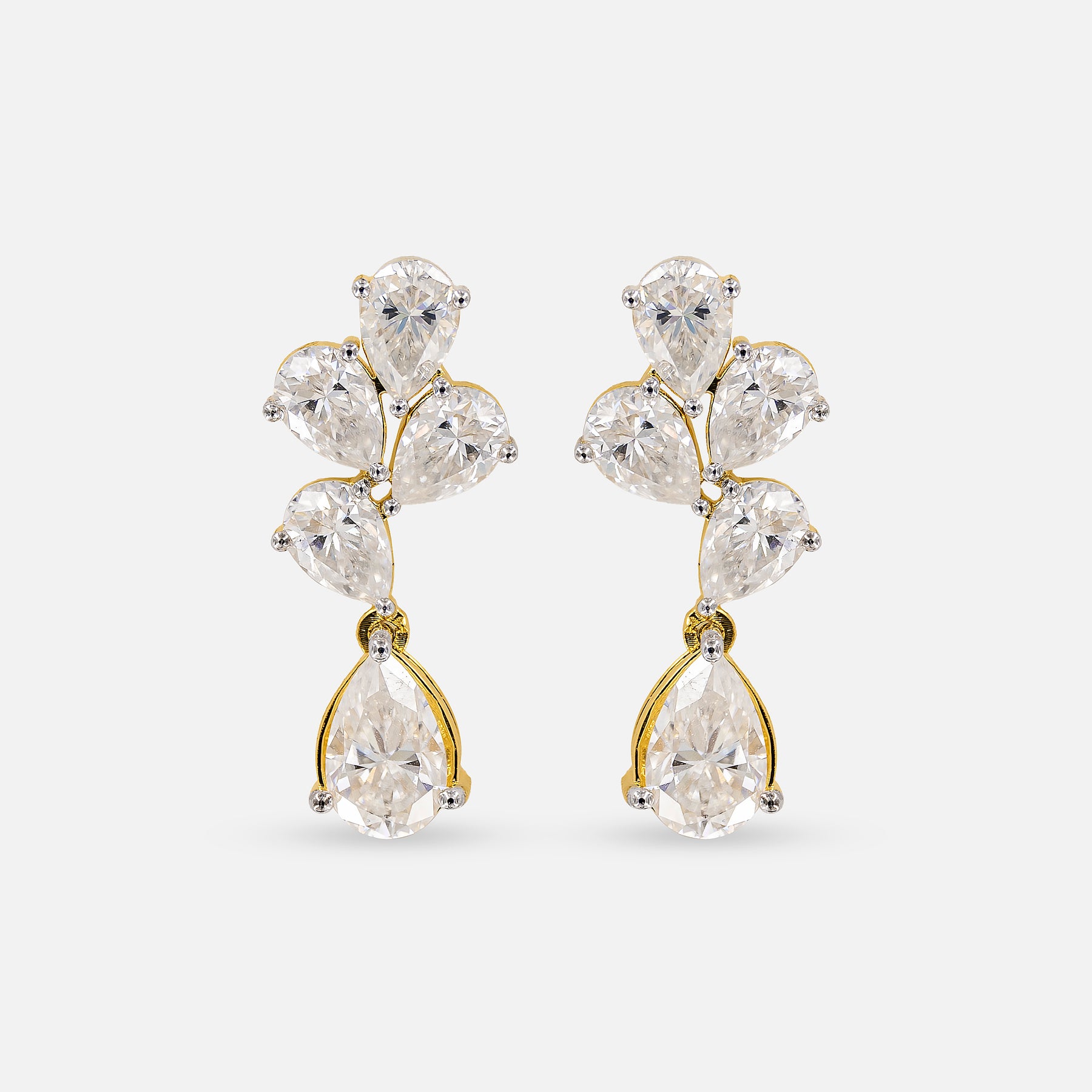 2 Carat Pear Drop Stella Earrings 14K White Gold