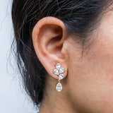 2 Carat Pear Drop Stella Earrings 14K White Gold