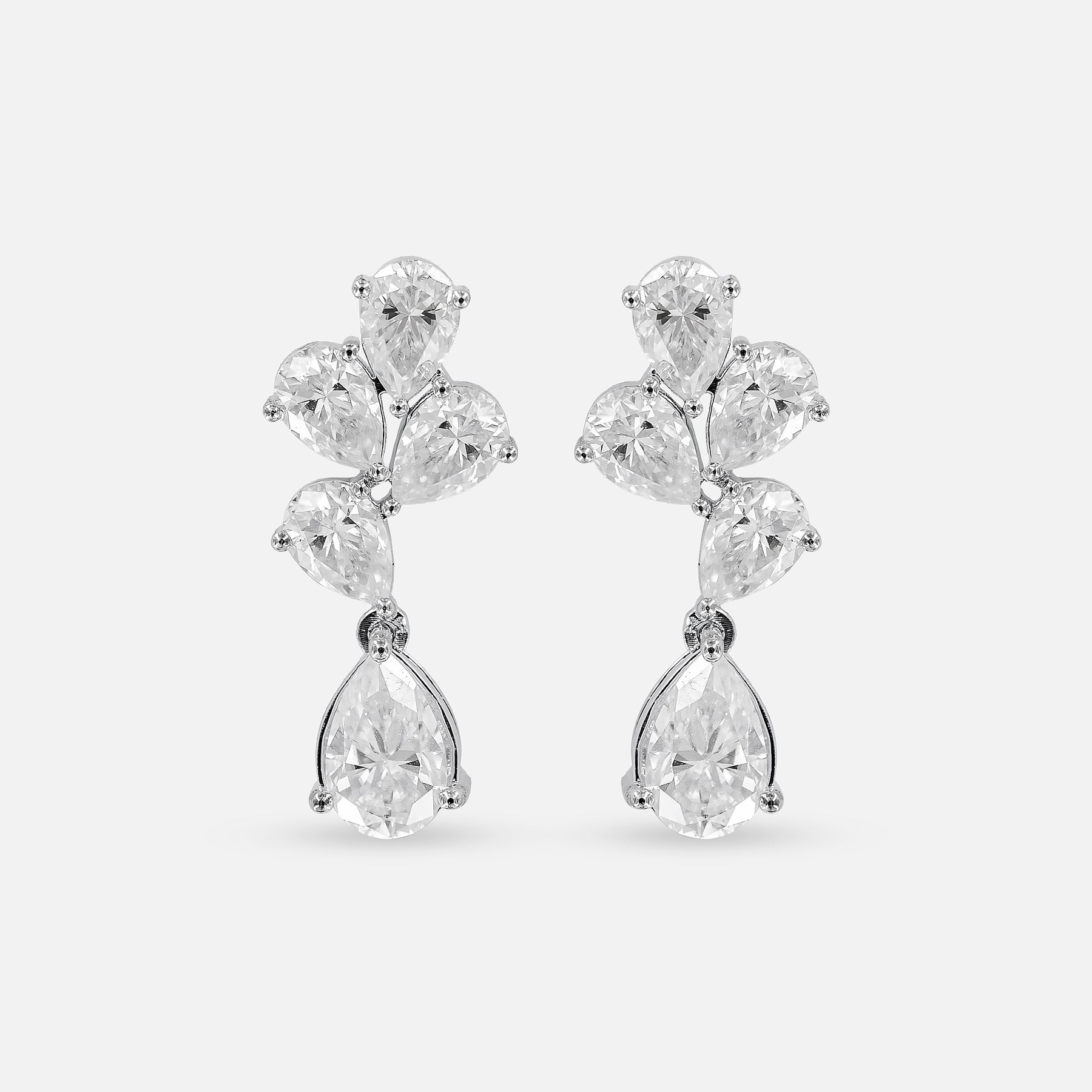 2 Carat Pear Drop Stella Earrings 14K White Gold