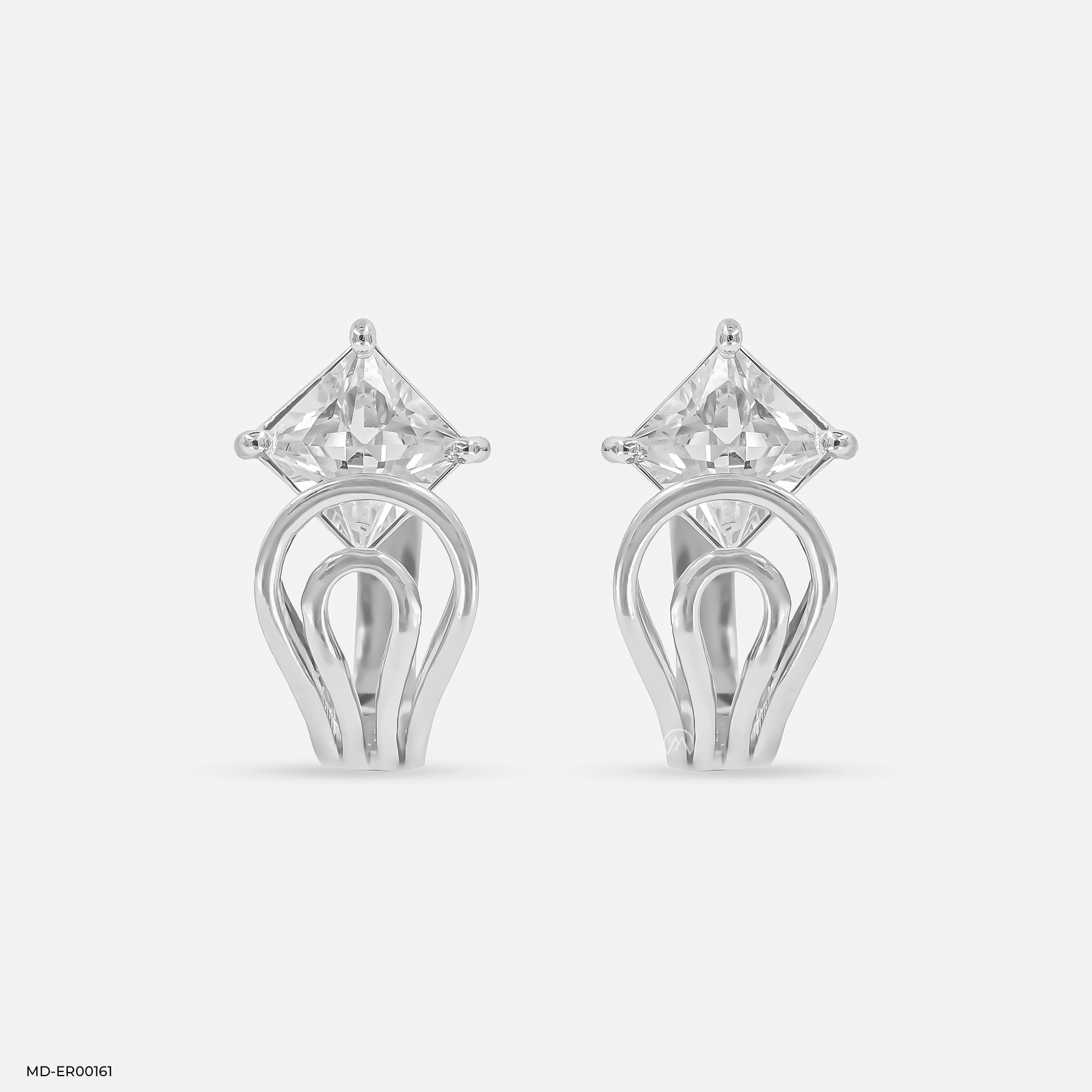 Overlapping Diamond Hoops 14K Rose Gold