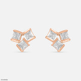 Square Spark Earrings 9K White Gold