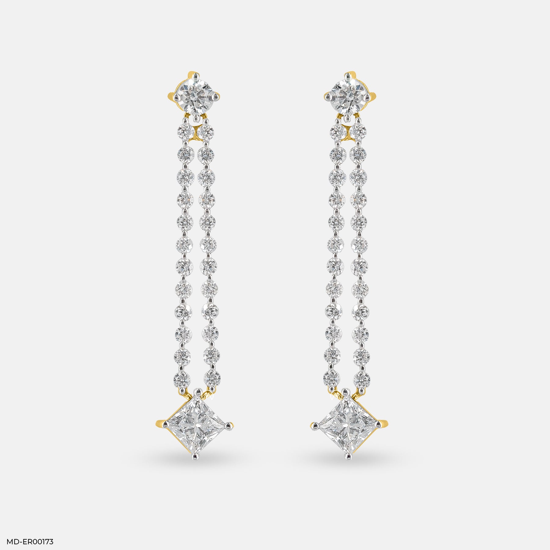 Doozie Diamond Earrings 18K Yellow Gold