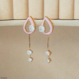 Elliptic Diamond Danglers 14K Yellow Gold