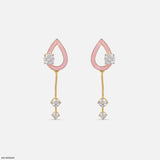 Elliptic Diamond Danglers 14K Yellow Gold
