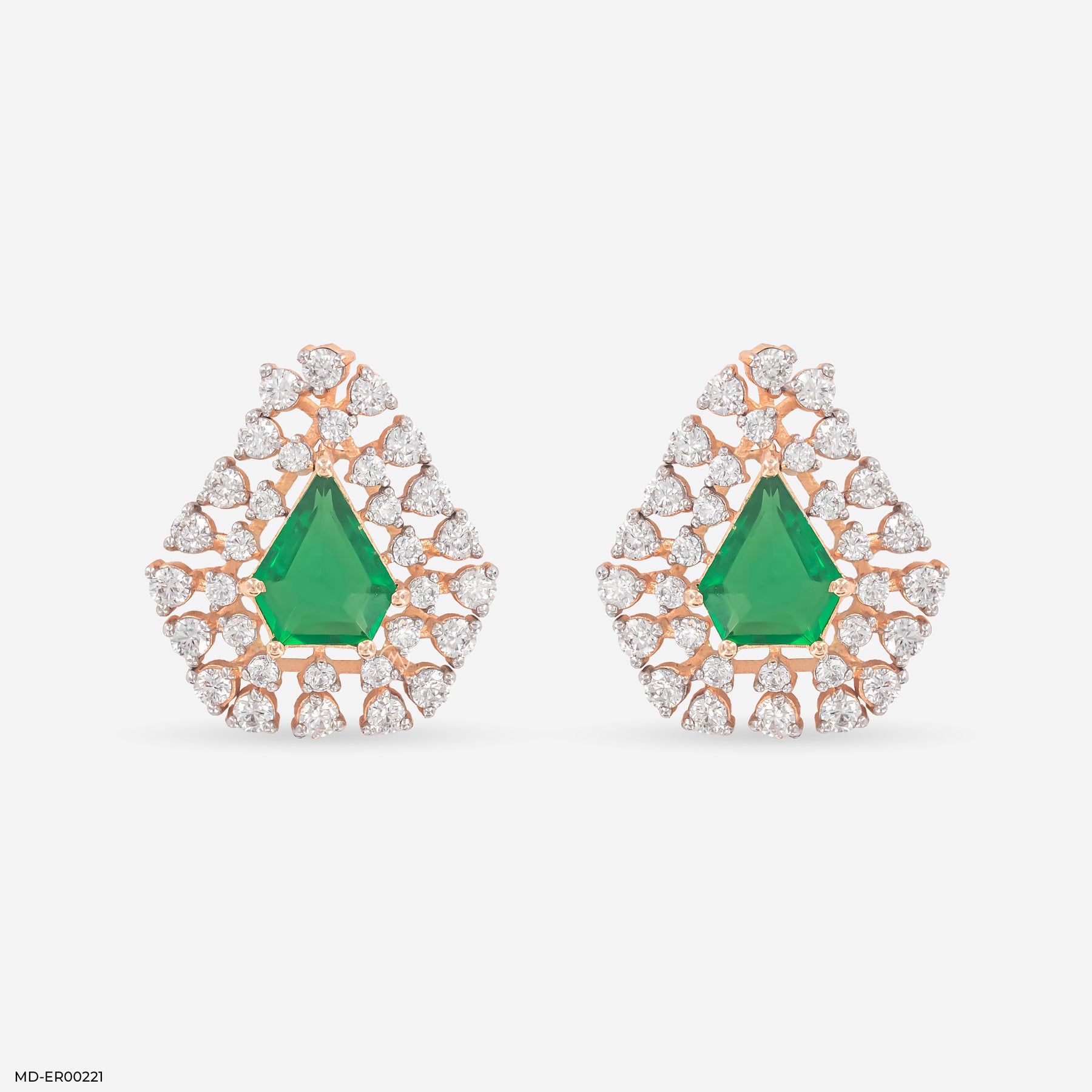 Forest Spark Earrings 14K White Gold