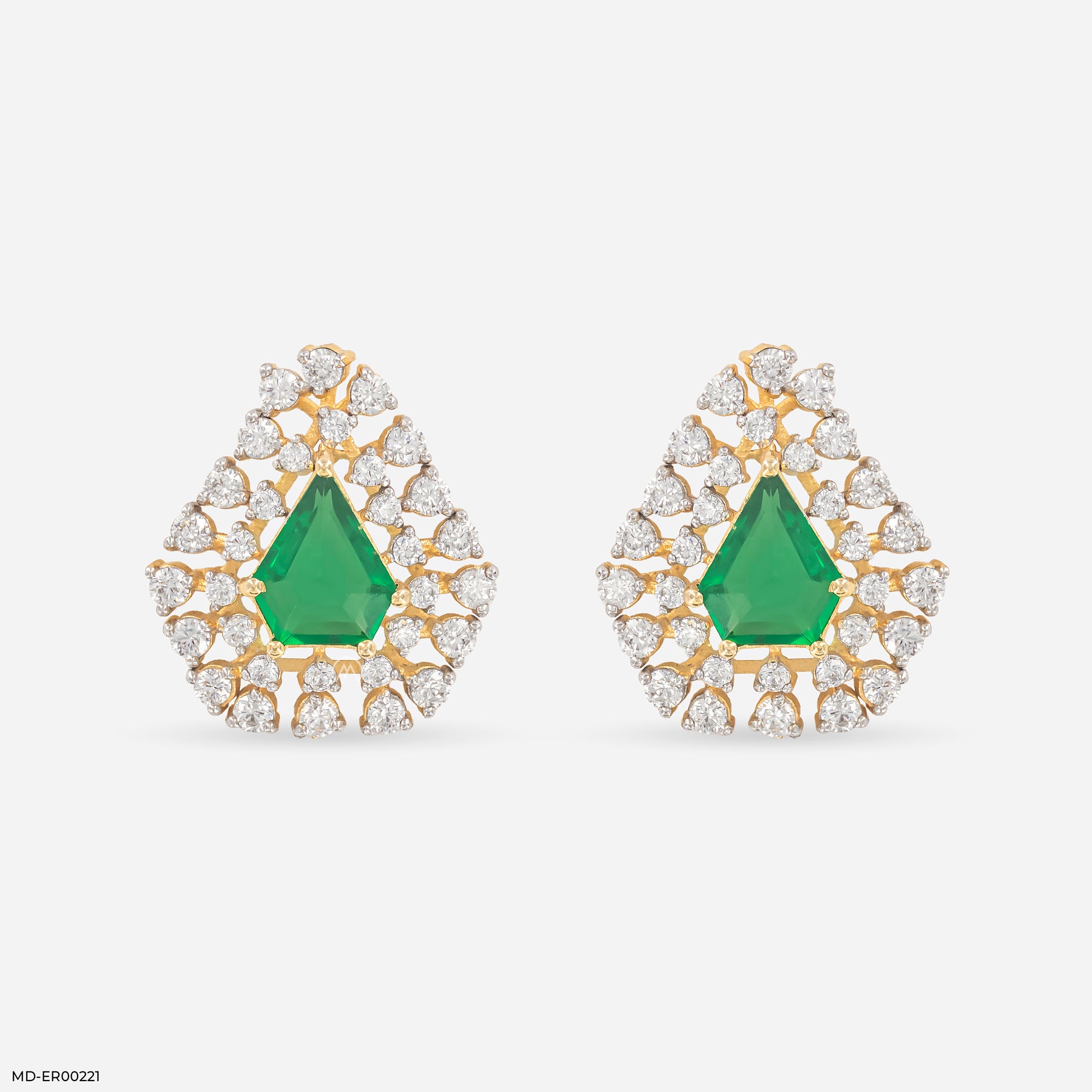 Forest Spark Earrings 14K White Gold