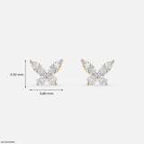 0.20 Carat Butterfly Glow Lab Diamond Earrings 14K Yellow Gold