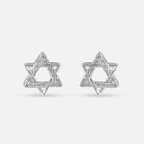 Star Stud Earrings 9K White Gold