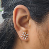 Snow Flake Earrings 9K Yellow Gold