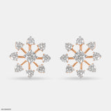 Snow Flake Earrings 14K Yellow Gold