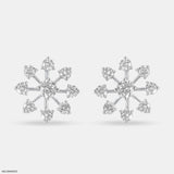 Snow Flake Earrings 14K Yellow Gold
